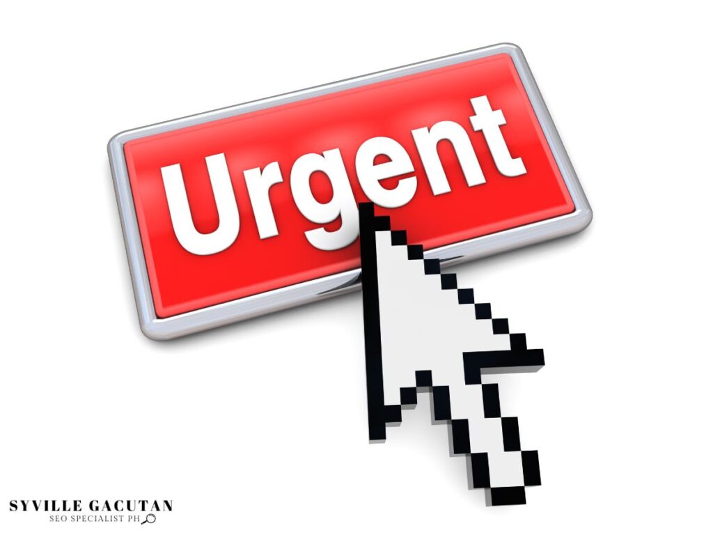 A 3D sign with the word "Urgent" written on it and a cursor.