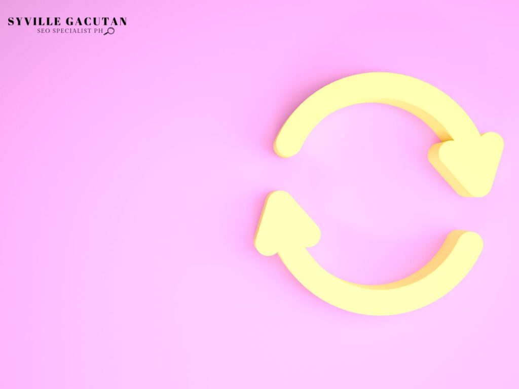 Yellow arrows forming a circle on a pink background