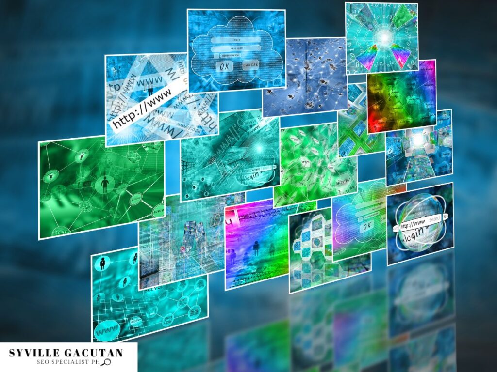 Montage of digital technology and internet images