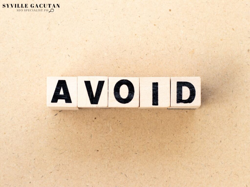 The word "AVOID" written on the wooden blocks.