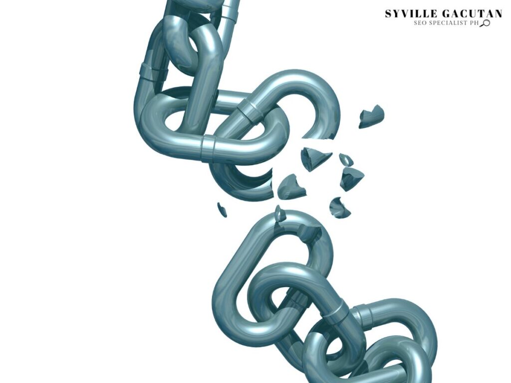 A broken metal chain.