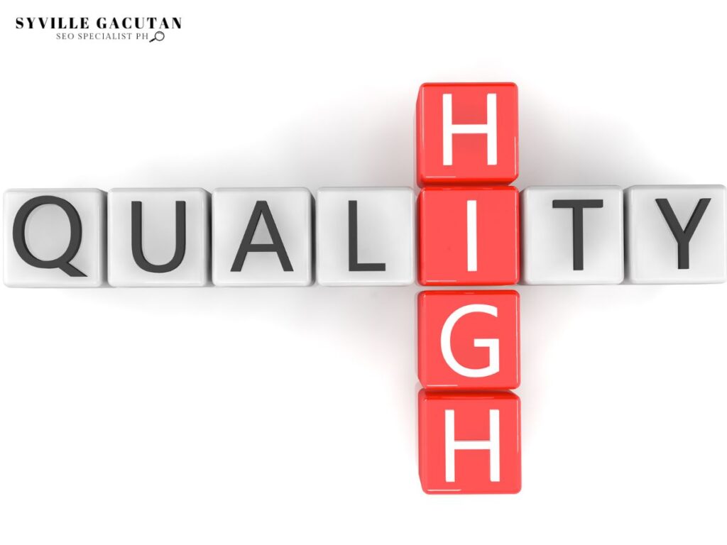 A cross word of 3D blocks Spelled "HIGH QUALITY"