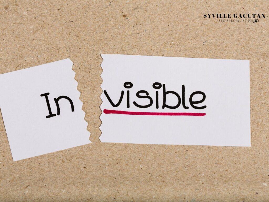 Word 'Invisible' split to emphasize 'visible.