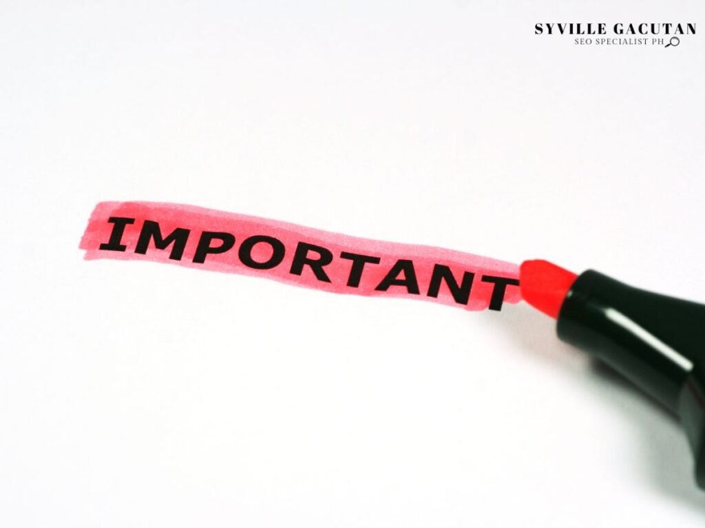 A red highlighter is highlighting the word "IMPORTANT".