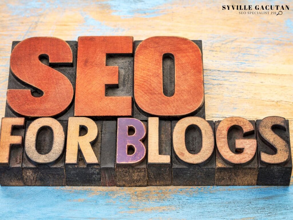 Wooden blocks reading "SEO FOR BLOGS".