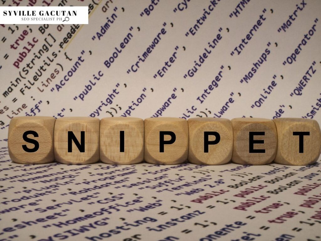 Wooden blocks spelling 'SNIPPET' over code background.