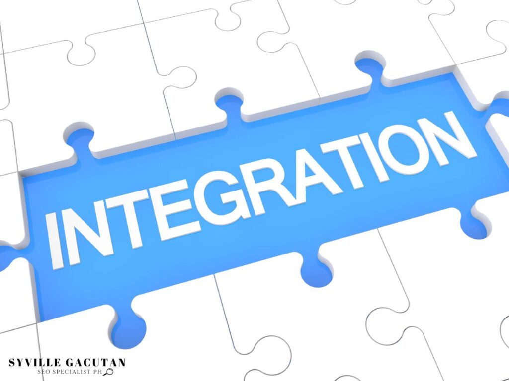 The word "INTEGRATION" in a blue puzzle piece.