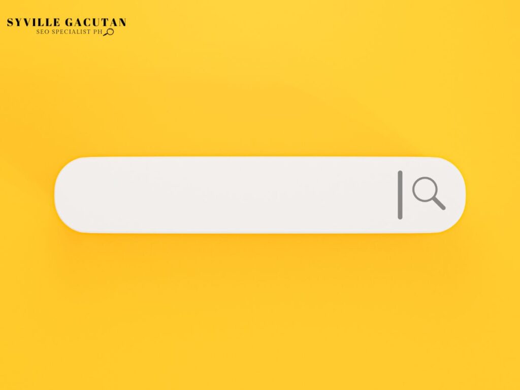 A searchbar with a magnifying glass icon against a yellow background.