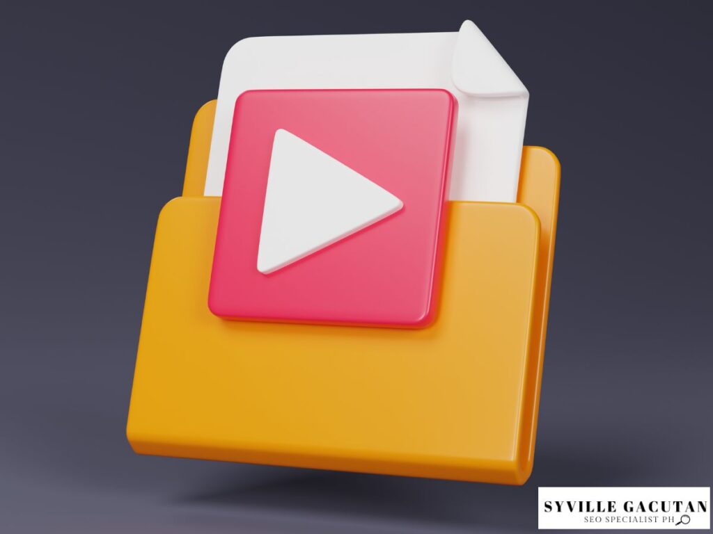 A file icon with a red play button in the middle.