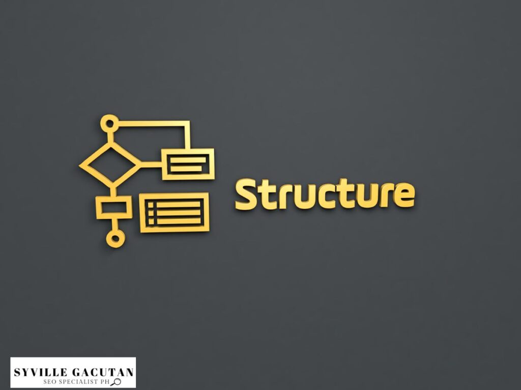 A gold structure icon with the word "structure" beside it.