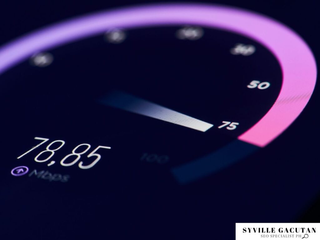 Blue speed gauge with 78.85 Mbps.