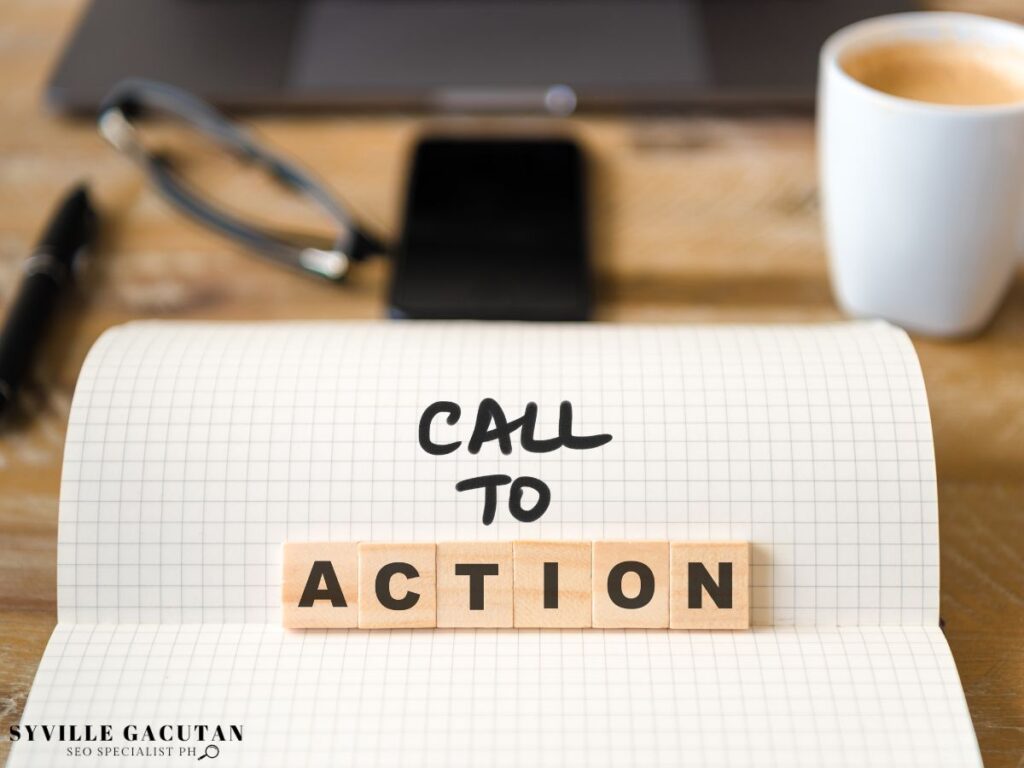 Blocks spelling "ACTION" on a notebook, with "Call to" written above them.