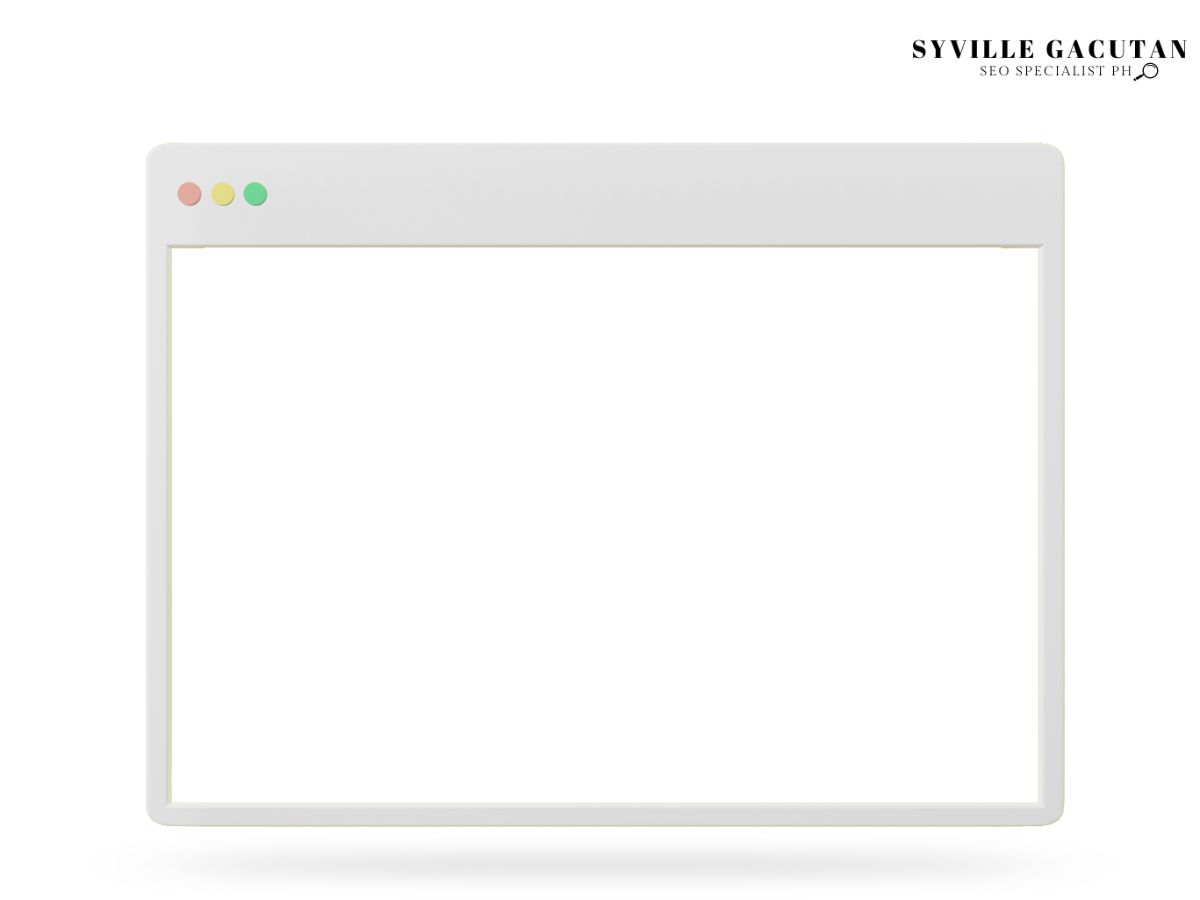 Blank browser window illustration.