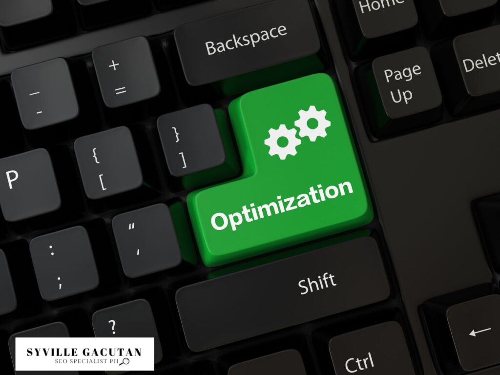  A green keyboard key labeled "Optimization" with gear icons.