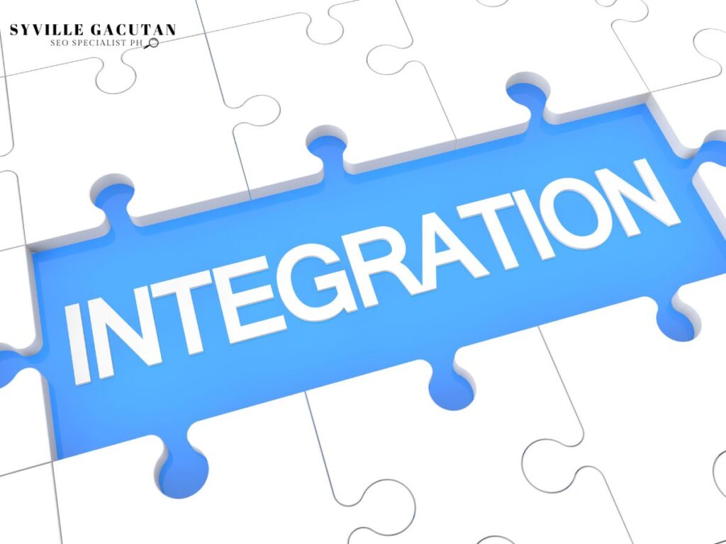 A puzzle with a missing piece filled with the word " INTEGRATION"