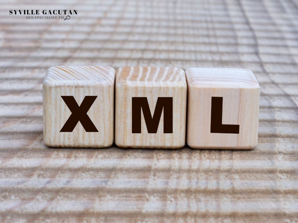 Wooden blocks with "XML" printed on each.