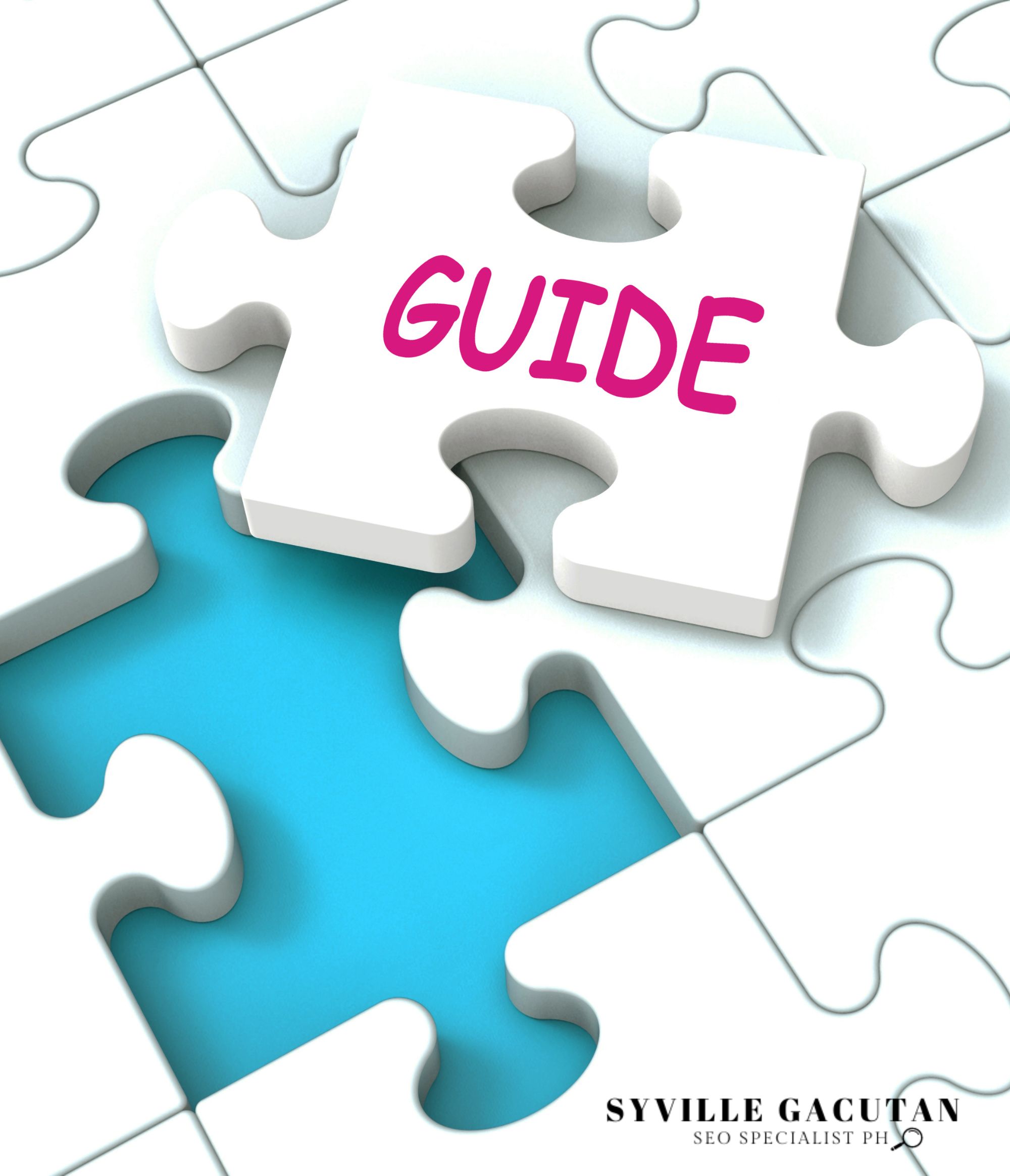 White puzzle piece labeled 'GUIDE' fitting into a larger puzzle.