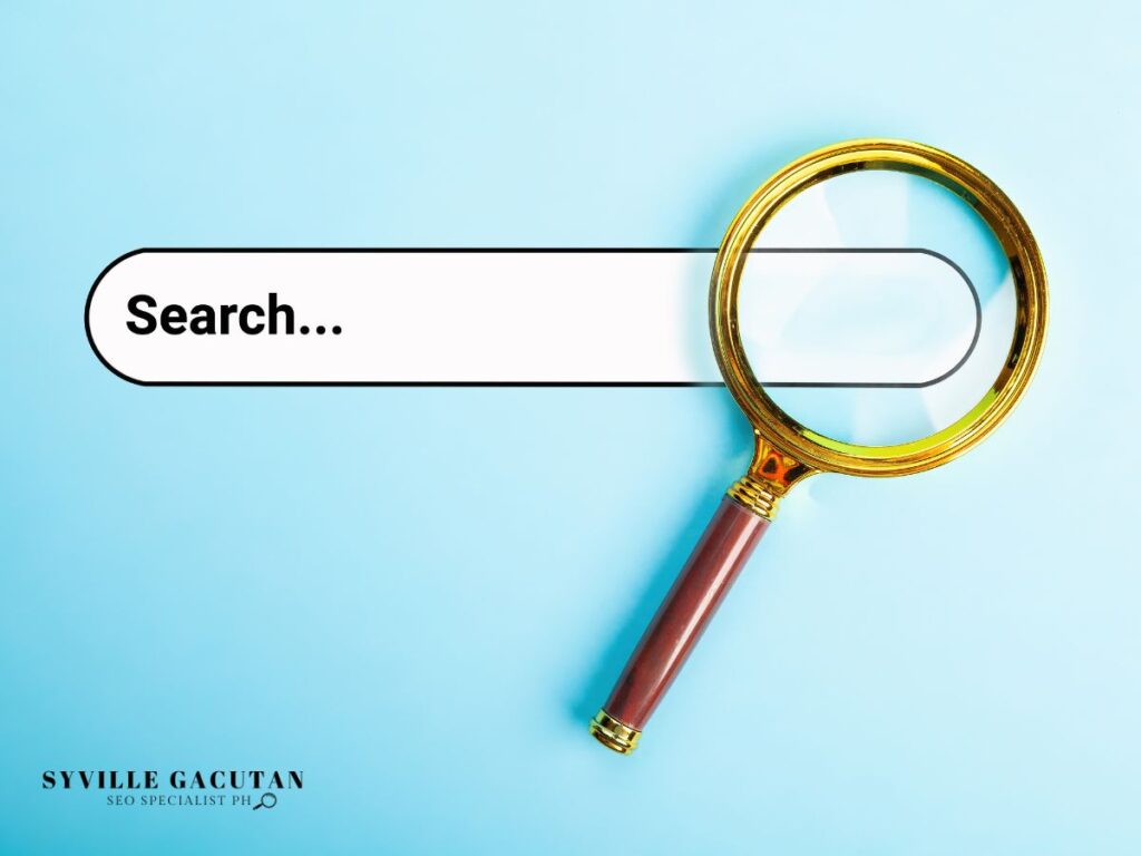 A search bar with a magnifying glass beside it.
