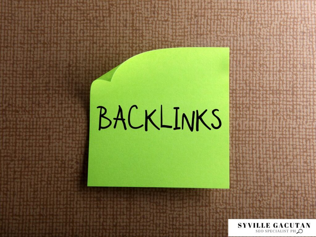 Green sticky note labeled "Backlinks."