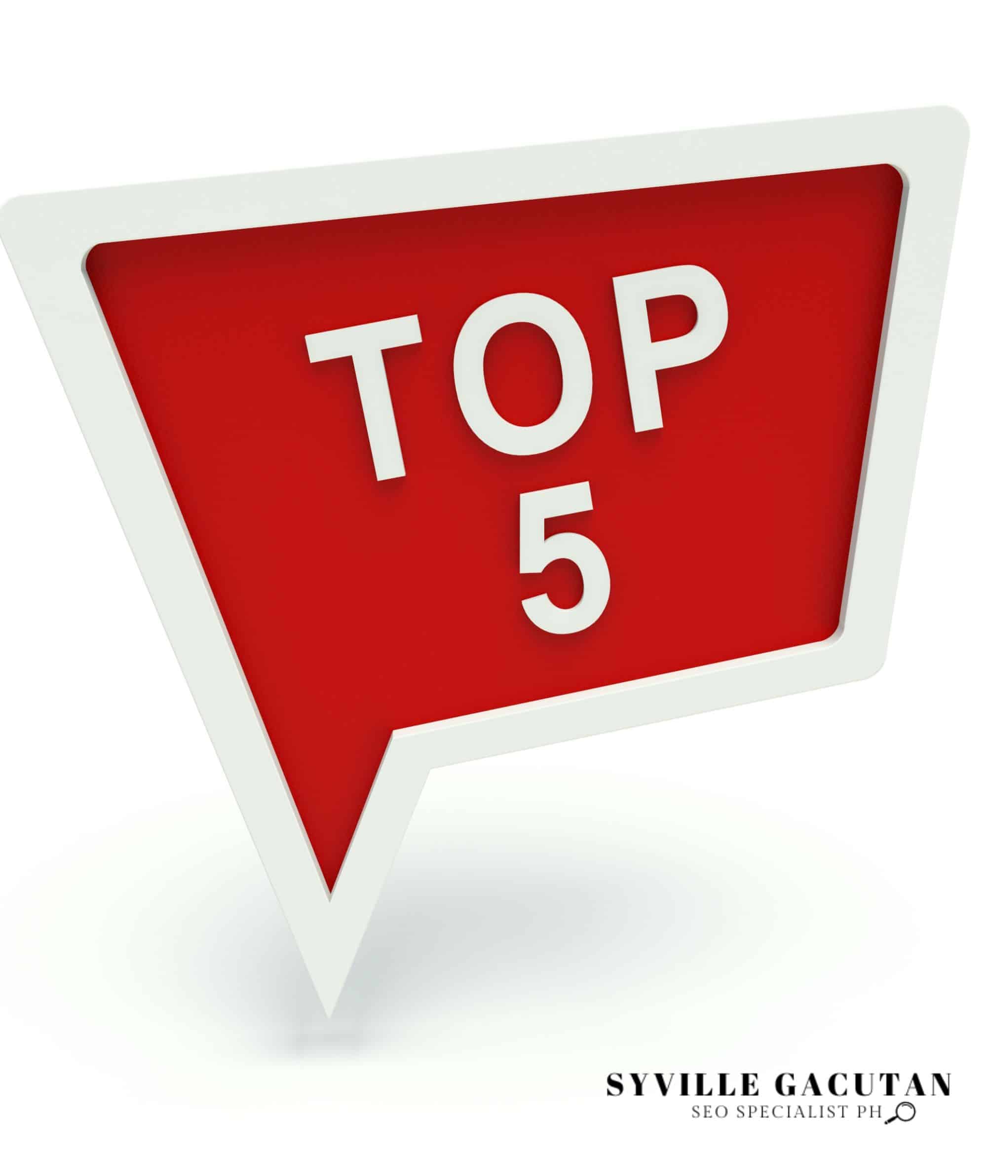 Red "Top 5" speech bubble icon.