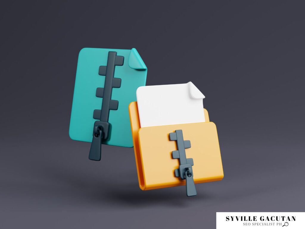Turquoise and orange folders with zipper closures on dark background.