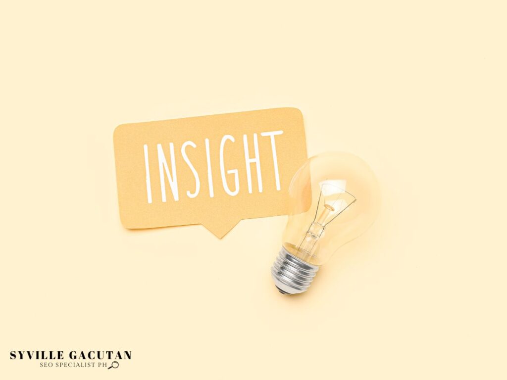Lightbulb with a speech bubble reading "INSIGHT"