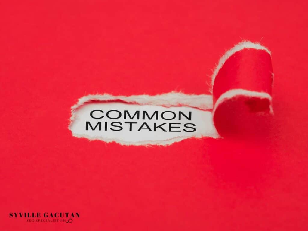 Red paper torn to reveal "COMMON MISTAKES" text against white background.