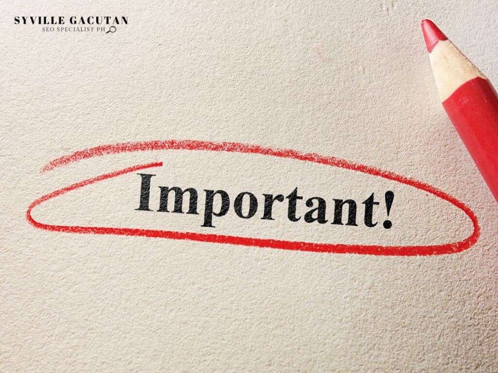 Red pencil circling "Important!" text in black on white paper, minimalist composition.