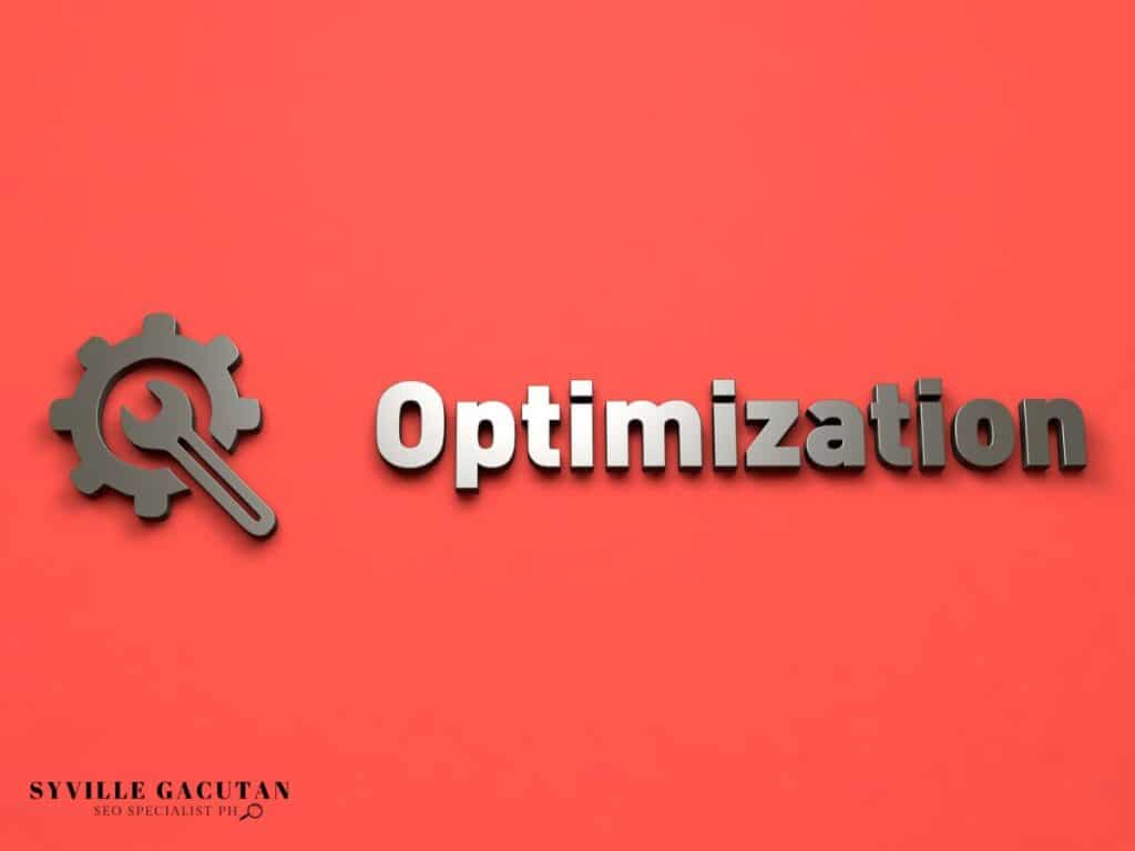 Wrench and gear icon with the word "Optimization" on a red background.