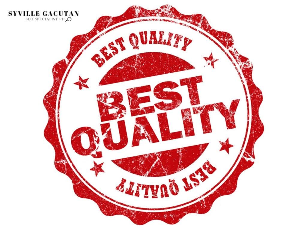 Red circular stamp with "Best Quality" text and stars in distressed vintage style.