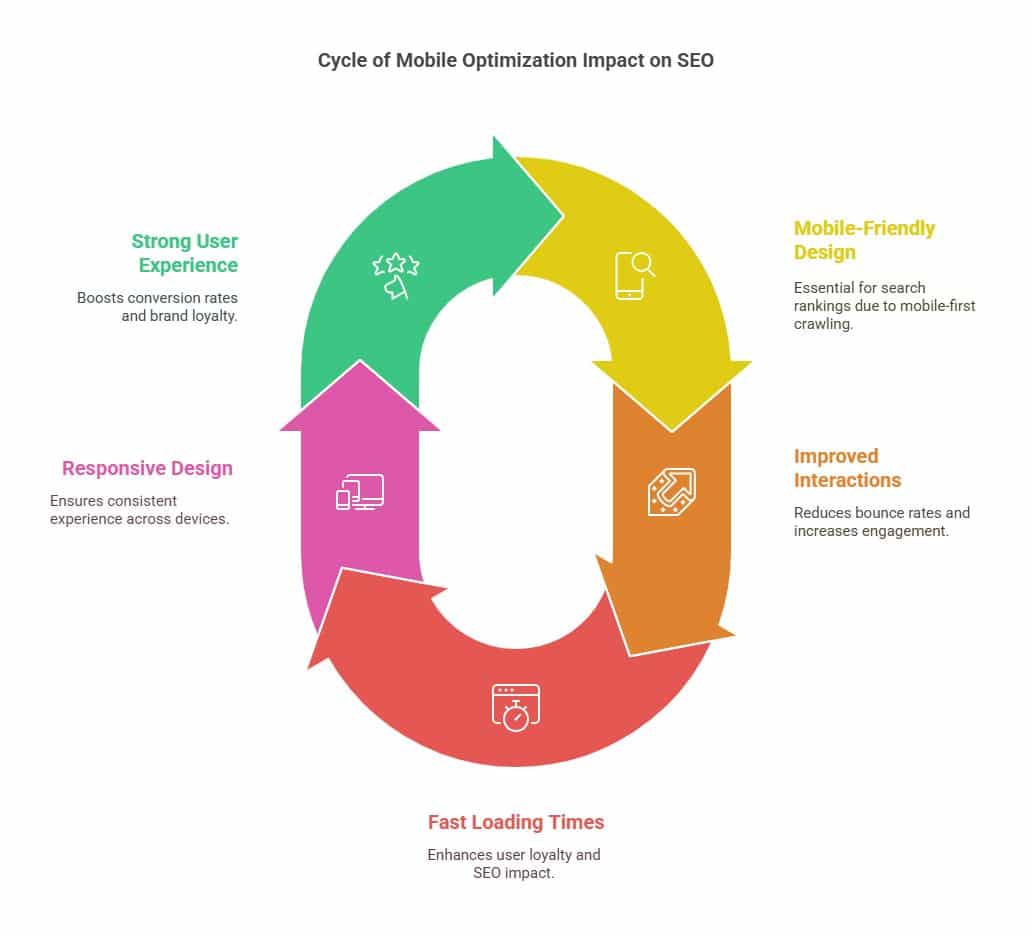 Visual about Cycle of Mobile Optimization Impact on SEO