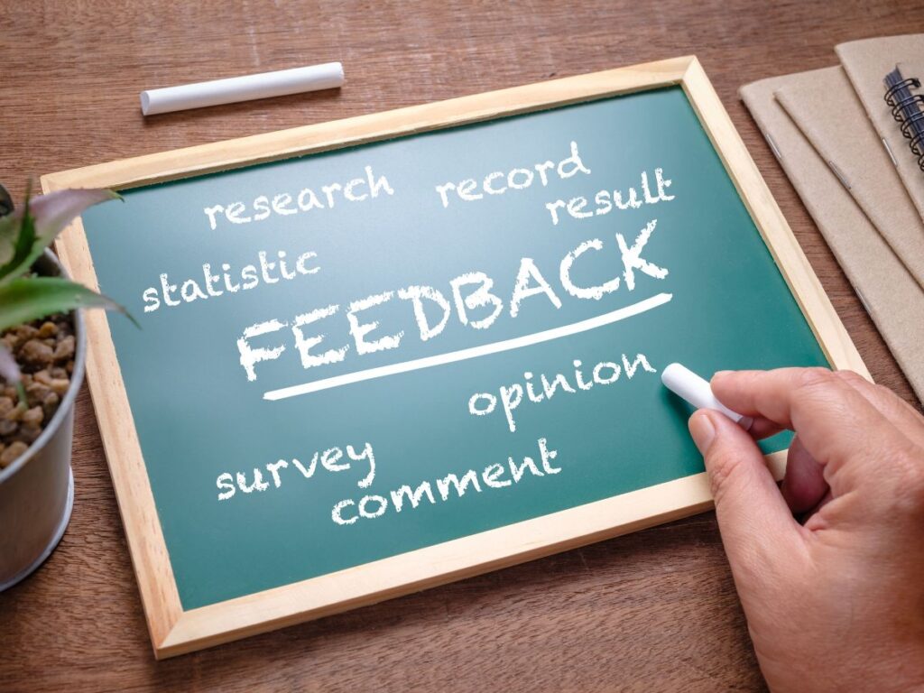 Feedback chalkboard.