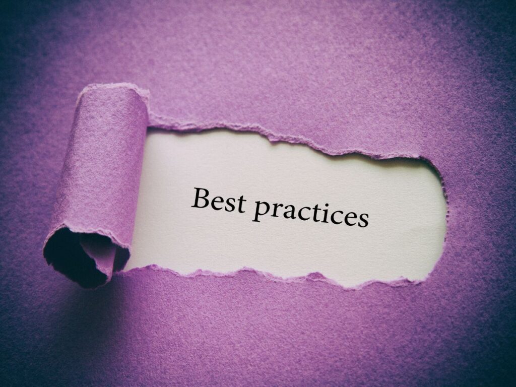 Torn paper revealing “Best practices.”