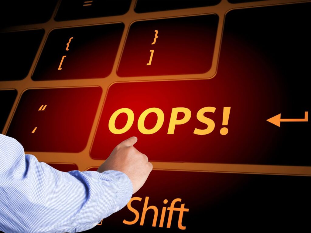 Keyboard graphic highlighting an SEO mistake