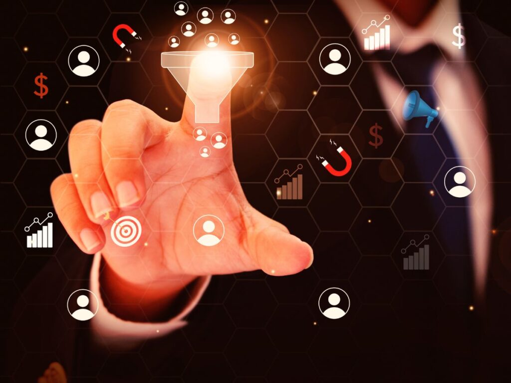 Hand selecting a digital audience funnel