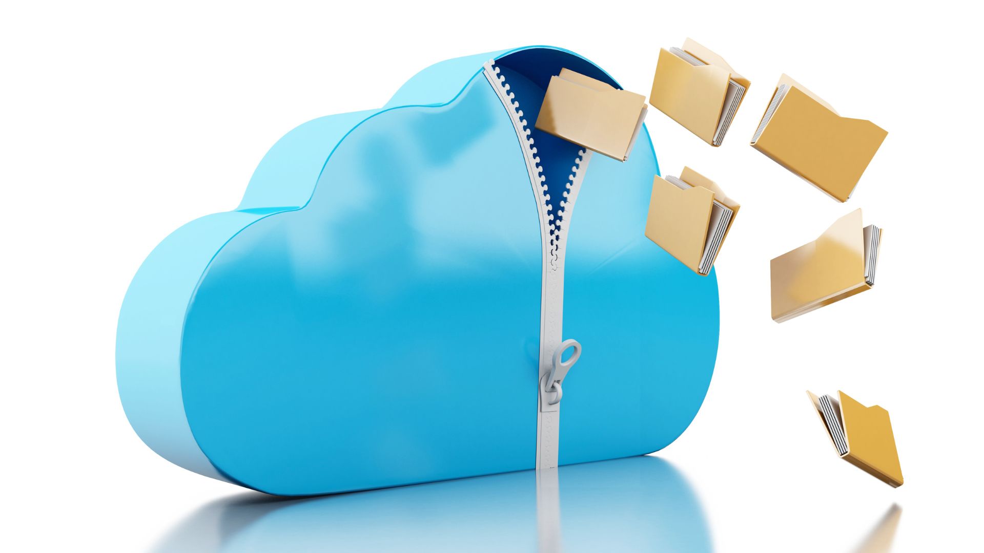Blue cloud releasing folders.