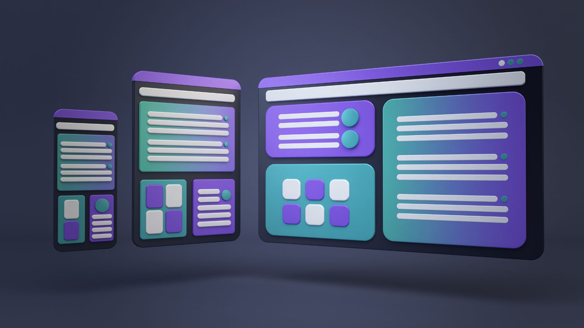 Responsive website layouts on multiple screens.