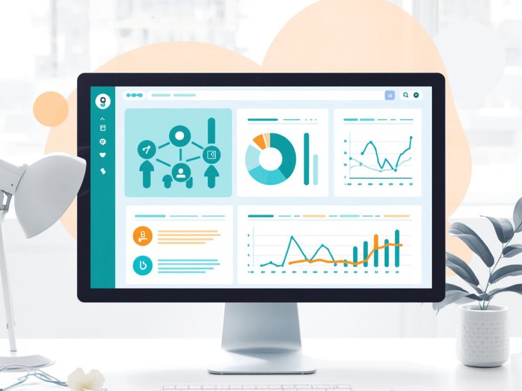 Monitor showing website analytics dashboard.