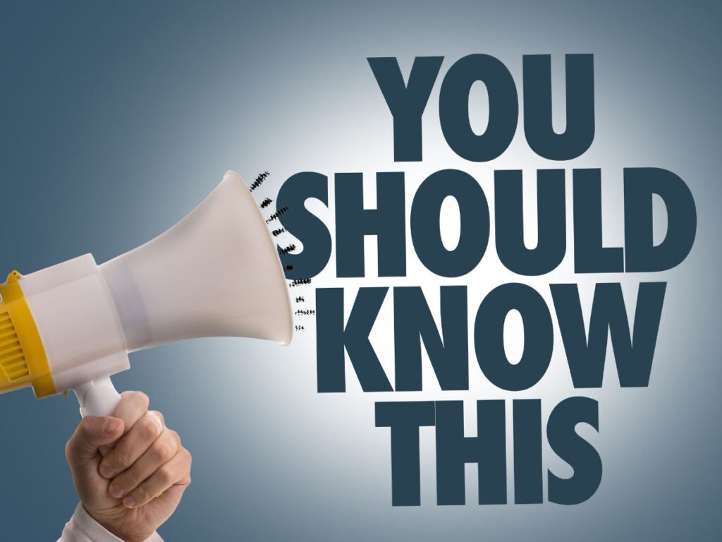 Megaphone beside โYou Should Know Thisโ