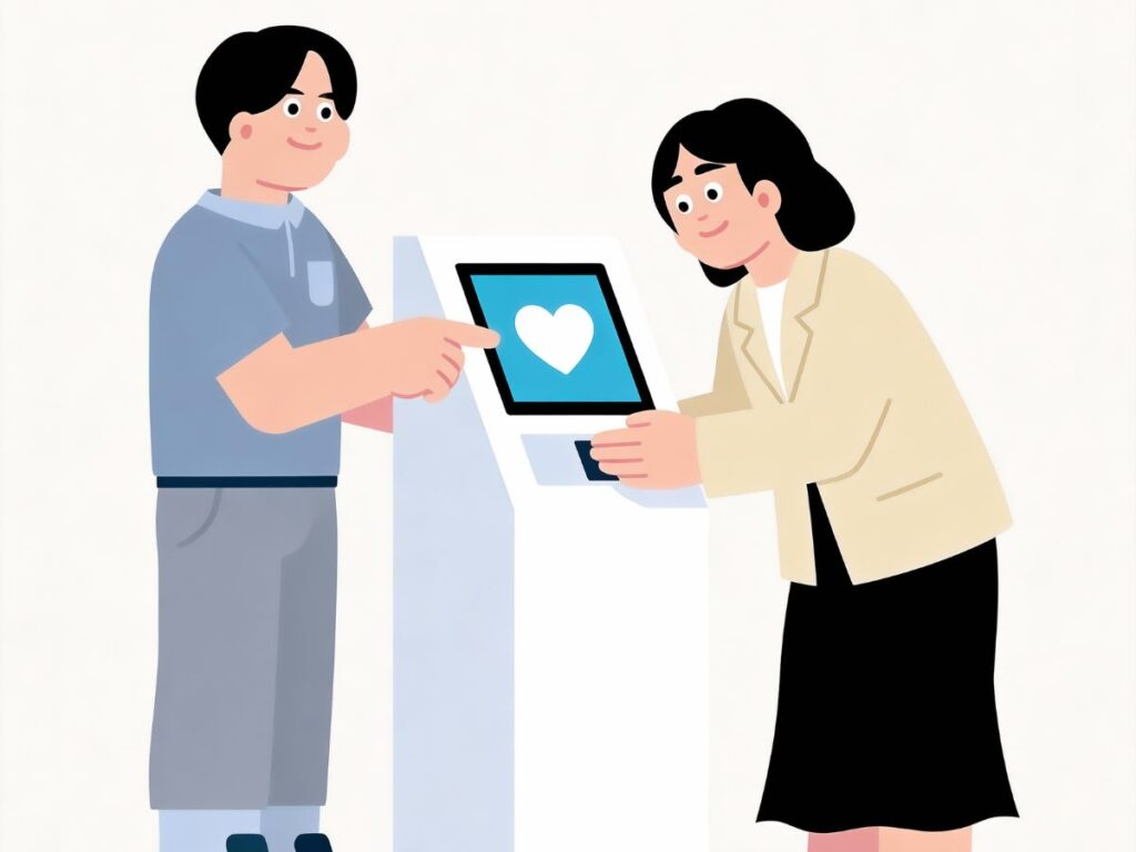 Clients using a service kiosk