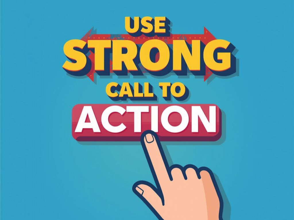 Graphic urging use of a strong call to action.