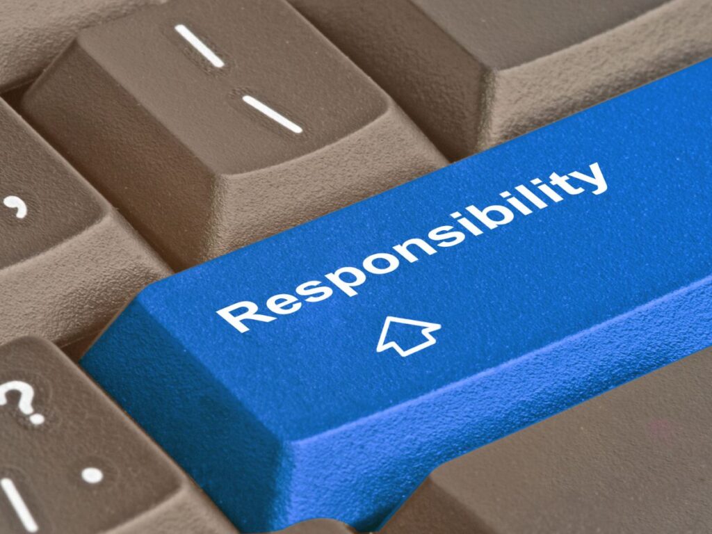 Keyboard key symbolizing responsibility and job duties